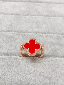 Van Cleef & Arpels trébol de cuatro hojas nuevo anillo de doble cara-3701