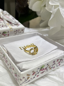 Dior oro completo diamante abeja colgante anillo-3705
