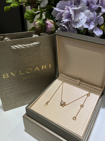 Bulgari rosa oro completo diamante primavera cintura collar-3716  
