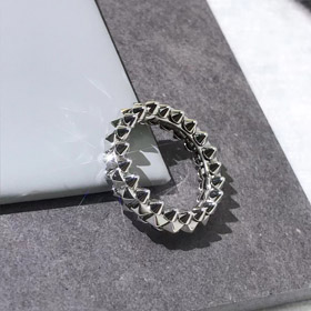 Cartier plata remache anillo-3773