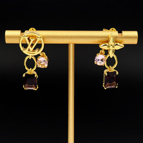 Louis Vuitton LV pendientes de diamante de la garra de la flor de metal-3806