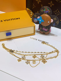 Louis Vuitton LV tres capas de cuatro hojas trébol strass pulsera-3824