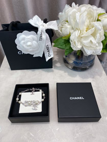 Chanel doble C strass perla pulsera-3834