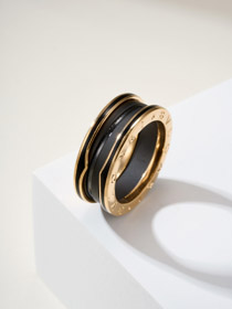 Bulgari cerámica oro rosa anillo-3839