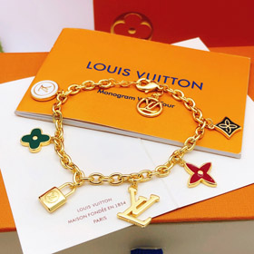 Louis Vuitton LV carta flor cerradura piedra color gota aceite pulsera-3874