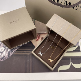 Chaumet Paris collar de alegría de toda la vida oro rosa oro blanco collar de clavicula de diamantes
