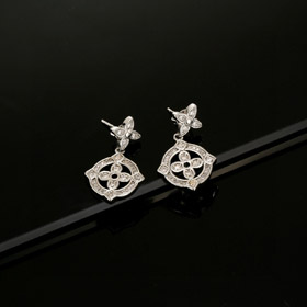 Louis Vuitton LV pendientes de zircón incrustados florales-3918
