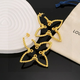 Louis Vuitton LV cuatro hojas trébol hueco pendientes de torsión-3919