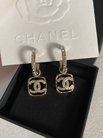 Pendientes cuadrados de strass hueco Chanel-3951