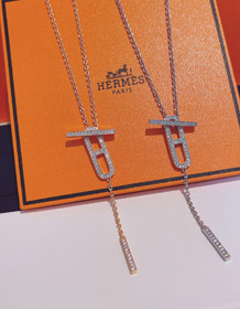 Hermes cerdo nariz collar de diamantes-4005