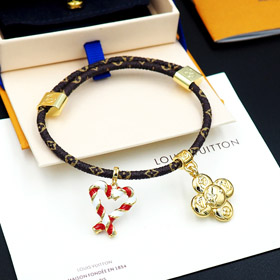 Louis Vuitton LV cuerda colgando mascota pulsera de caña de caramelo en forma de corazón-4015