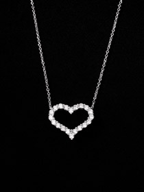 Tiffany corazón en forma de diamante collar-4027