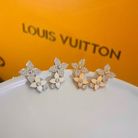 Louis Vuitton LV diamante completo de cuatro hojas de trébol pendientes-4030