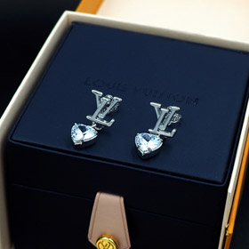 Louis Vuitton LV corazón diamante pendientes-4031