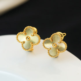 Van Cleef & Arpels pendientes de trébol de cuatro hojas-4043