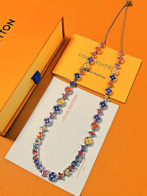 Louis Vuitton LV Letras y Collar de perlas de arco iris floral-4062