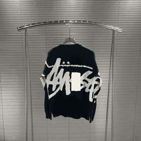 Stussy suelto cuello tripulación suéter-2540