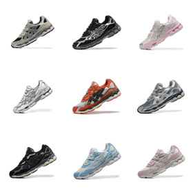 ASiCS GEL-NYC malla de ante amortiguador y resistente al desgaste zapatos de carrera de alta baja-28