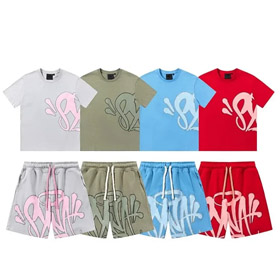 Syna Mundo espuma carta impresión casual camiseta de manga corta pantalones cortos set-2873