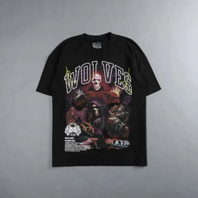 Darc lobos oversized camiseta de manga corta-2757