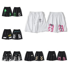 Pantalones cortos deportivos impresos sólidos blancos-2877