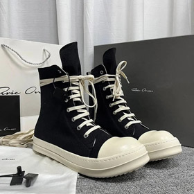 RICK OWENS/RO punta redonda con encaje ligero zapatillas de deporte de alta-2957