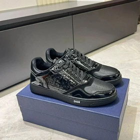 DIOR cuero de vaca patente cómodo y versátil zapatillas de deporte-2998
