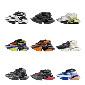 BALMAIN Zapatos casuales de cuero unicornio resistentes al desgaste con topes bajos-3000
